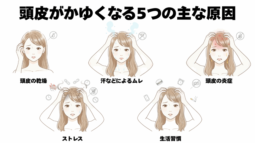 頭皮がかゆくなる主な原因は5つ